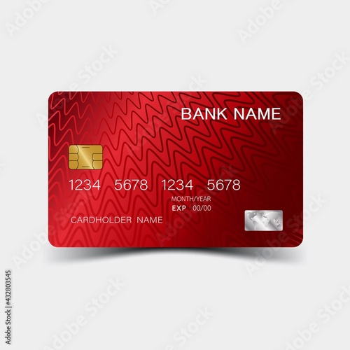 Realistic detailed credit cards. With inspiration from the abstract blue and black color on the gray background.
