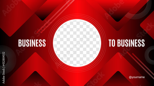 Red Dynamic Business to Business Banner for Social Media. Design Your Account Poster. Creative Web Template with Transparent Background. Vector illustration