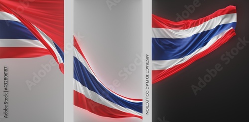 Vászonkép Abstract Thailand Flag 3D Render (3D Artwork)