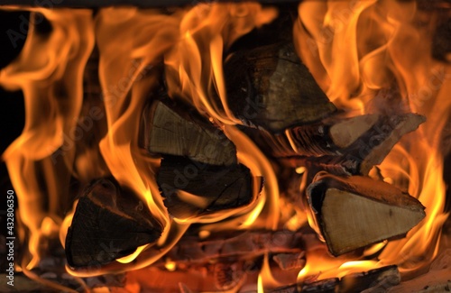 fire burning in a fireplace