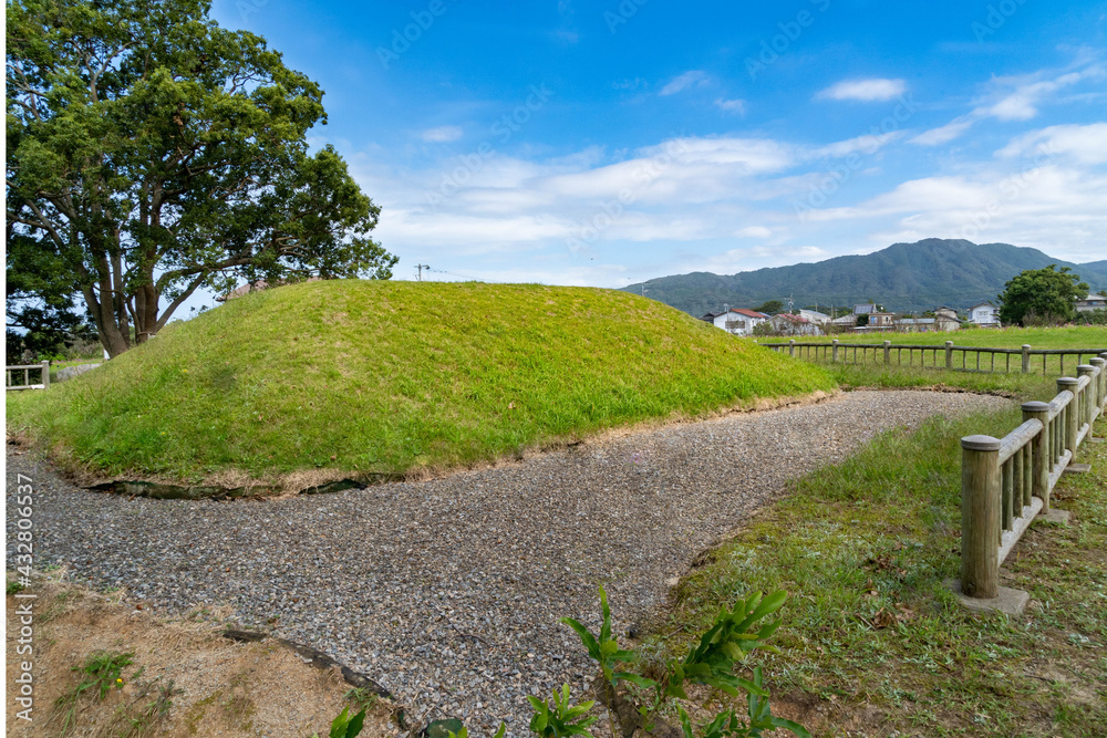 ancient tomb is in a rural area of Fukuoka prefecture, Japan.