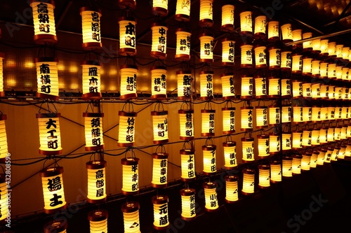 展示された多数の小田原提灯