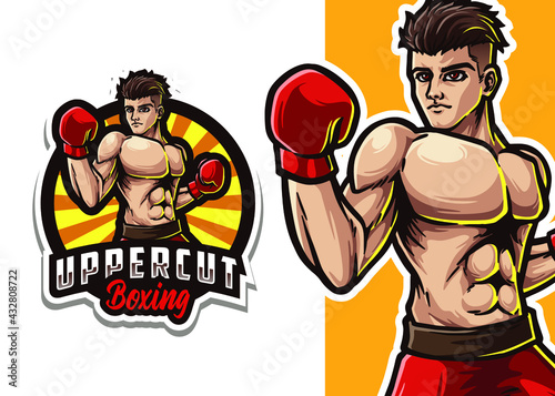 Boxing Mascot Logo Illustration