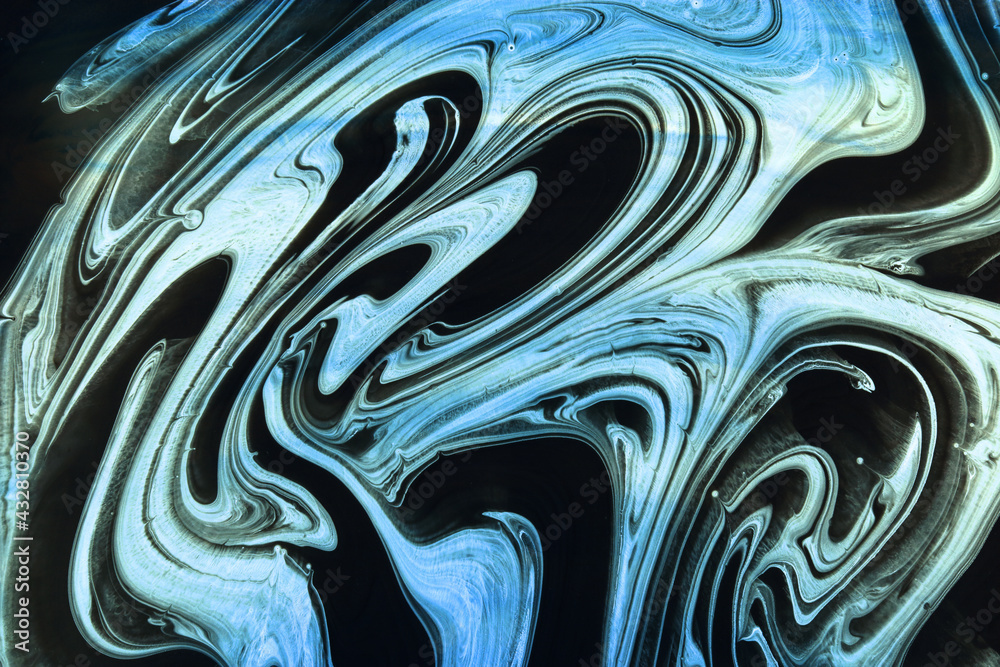Japanese black and sky blue ink mixing, marble texture background, watercolor, suminagashi, abstract art Japanese black and sky blue ink mixing, marble texture background, watercolor, suminagashi, abstract art