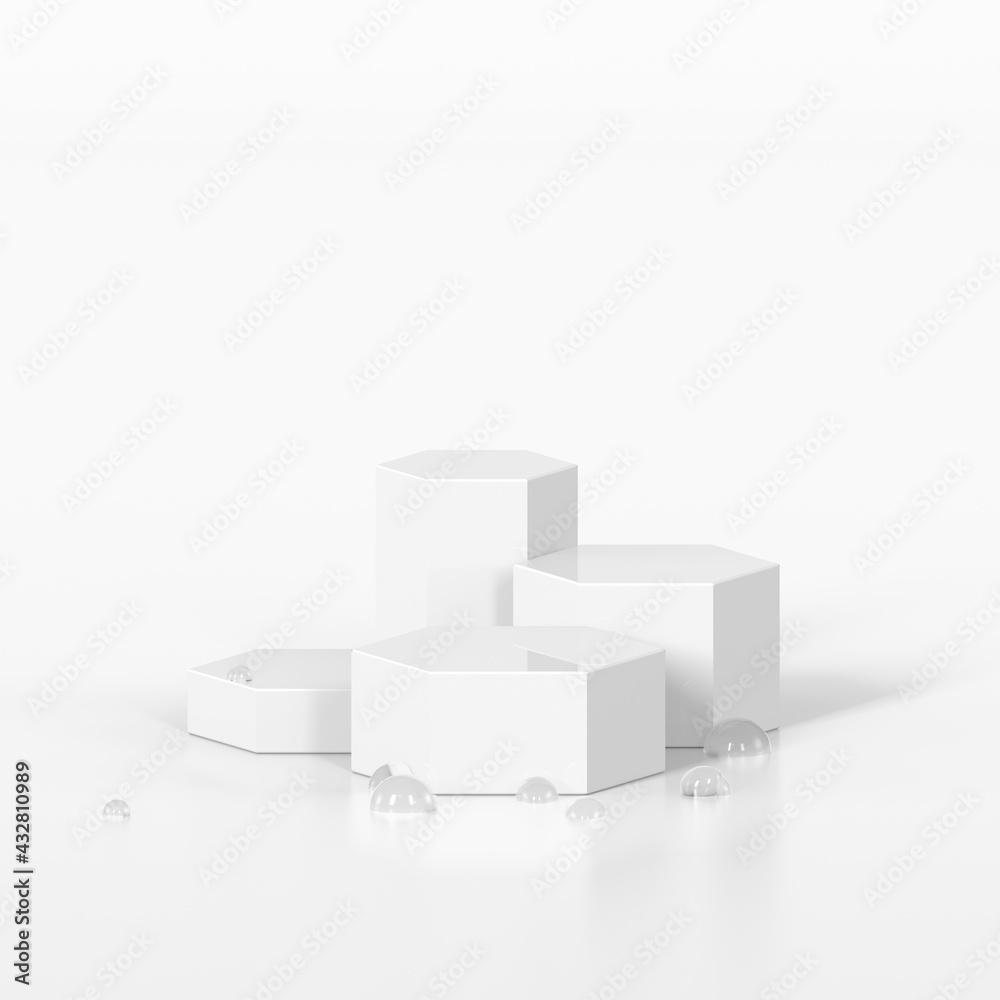 3D rendering Awards podium in harmony with water droplets, winner mock up. 3D rendering Awards podium in harmony with water droplets, winner mock up.