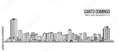 Cityscape Building Abstract Simple shape and modern style art Vector design -  Santo Domingo