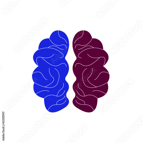 Brain.
Human brain, mental health psychology concept.Mental fatigue concept.
Conceptual icon, psychoanalysis and psychotherapy concept. Vector design EPS 10