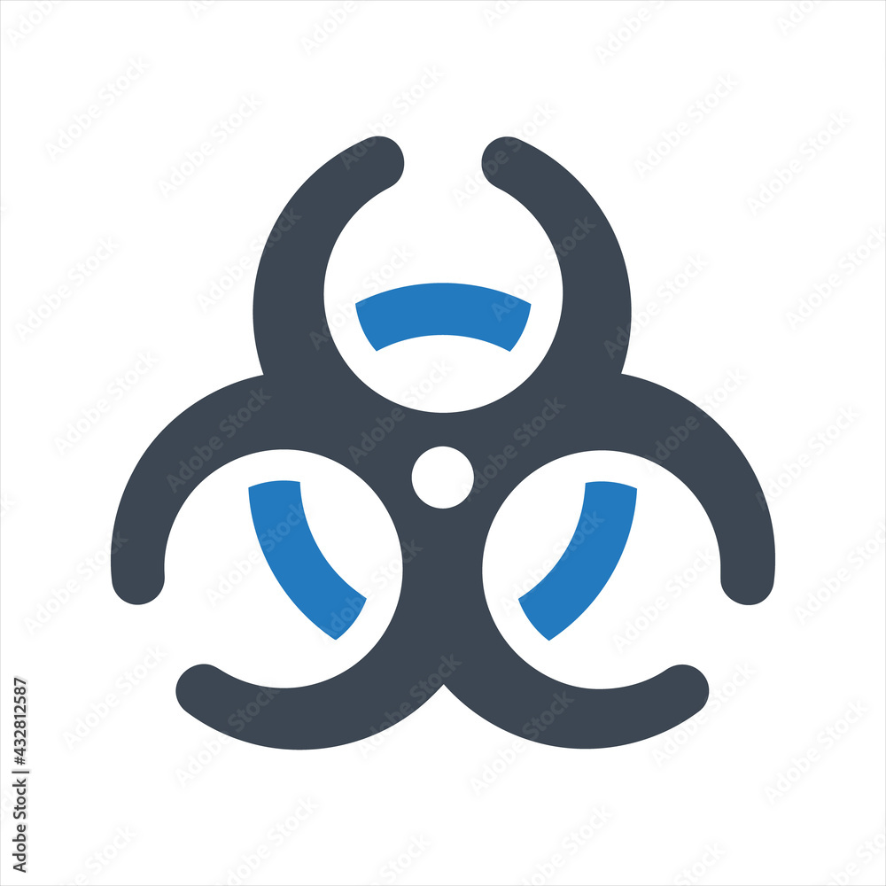 Biological hazard icon, vector and glyph Biological hazard icon, vector and glyph