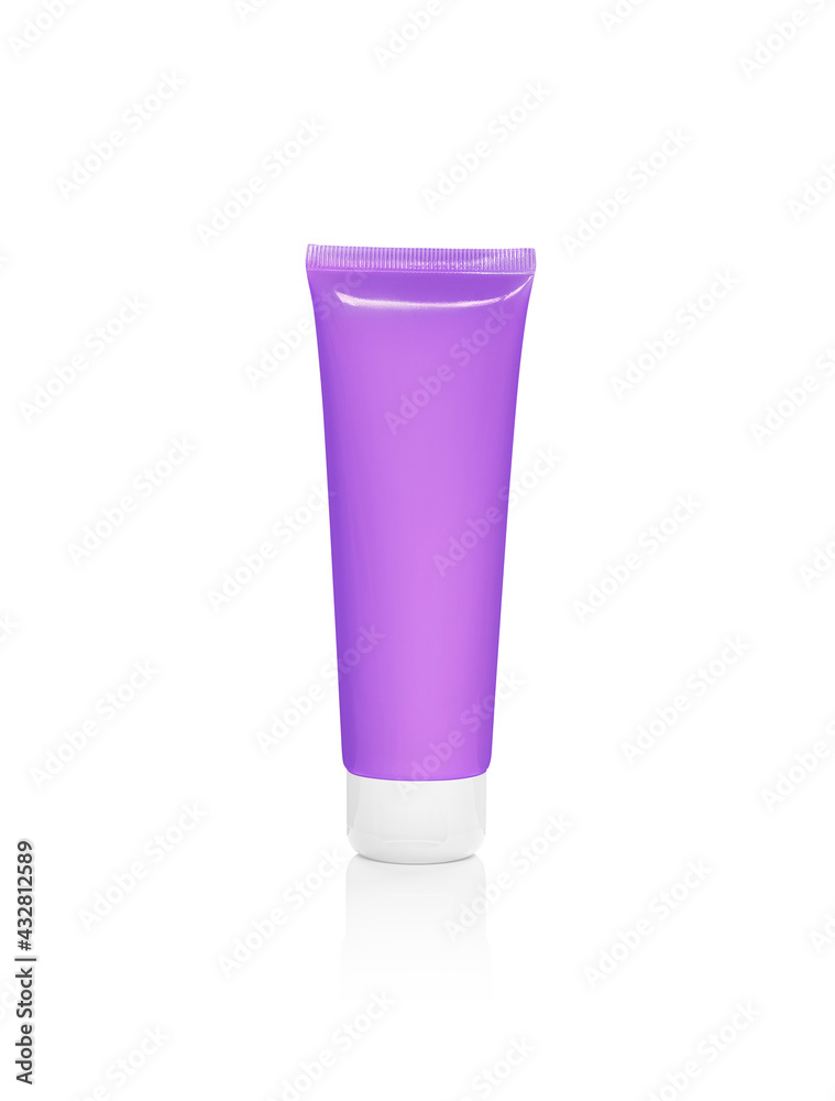 Purple blank cream or paint package against a white background Purple blank cream or paint package against a white background