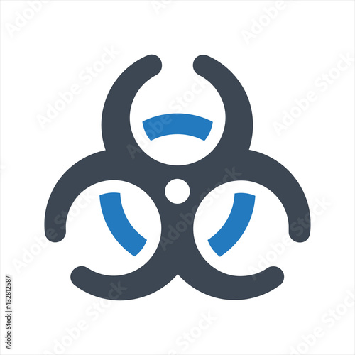 Biological hazard icon, vector and glyph