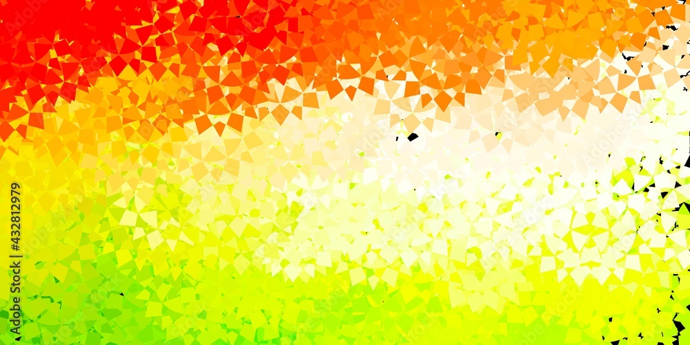 Fototapeta premium Light green, red vector background with triangles.