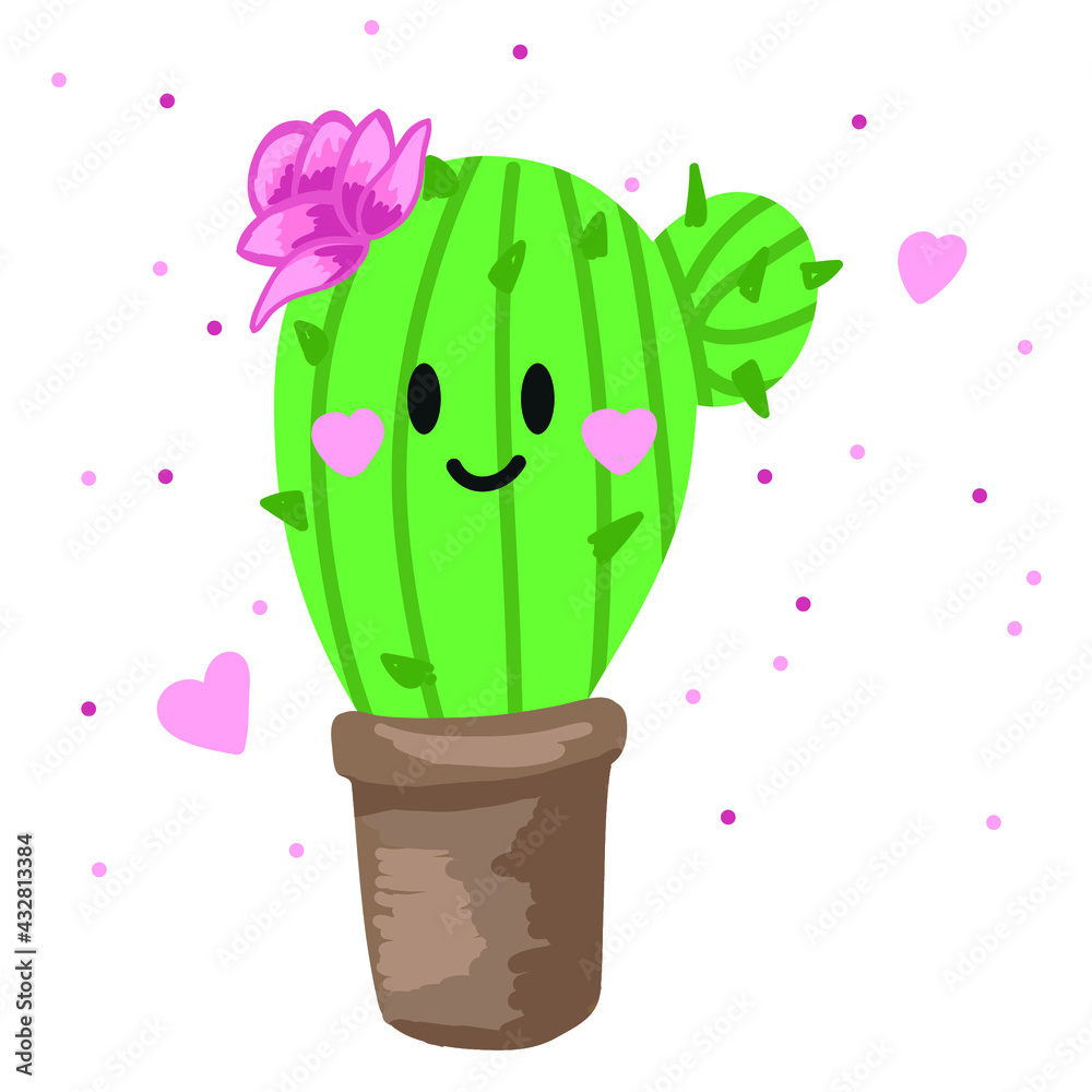cute cactus with a flower cute cactus with a flower