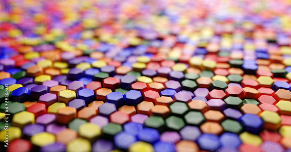 Honeycomb pattern in rainbow colors background Honeycomb pattern in rainbow colors background