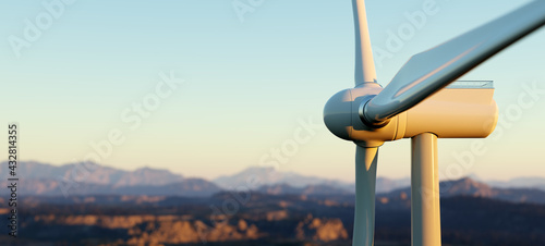 Leinwand Poster Wind turbine. Sustainable energy, clean power.