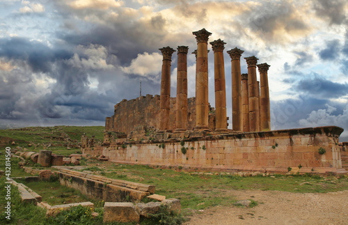 The temple of Artemis in the ancient Roman city of Jerash photo