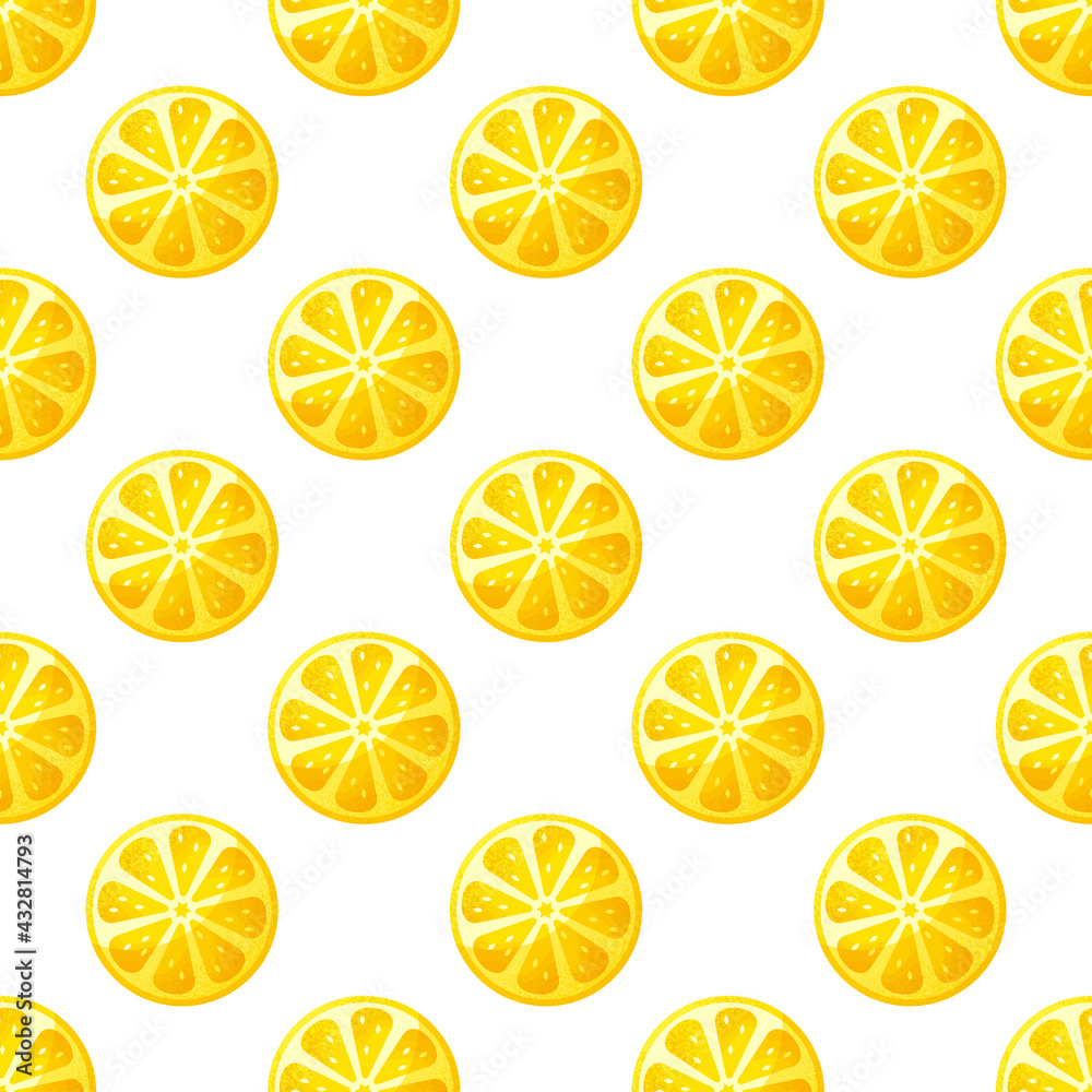 Seamless pattern with lemon slices. Vector background. Seamless pattern with lemon slices. Vector background.