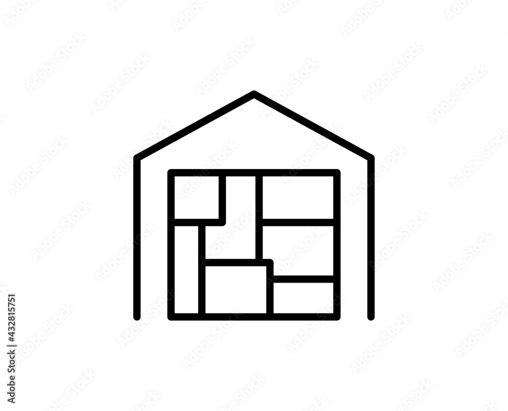 Warehouse line icon Warehouse line icon