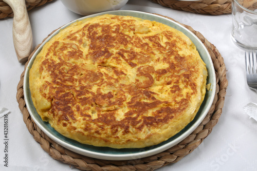 spanish omelette with eggs potatoes and onions