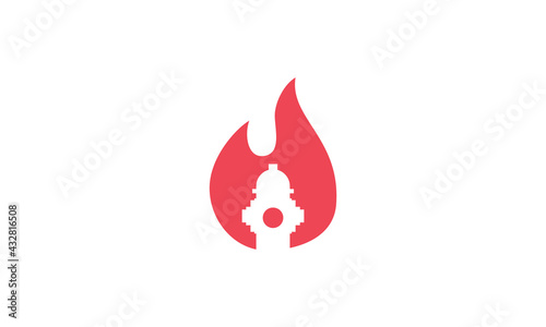 Water Bomb And Fire logo vector icon illustration
