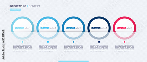 Stylish vector infographic concept template. Five options