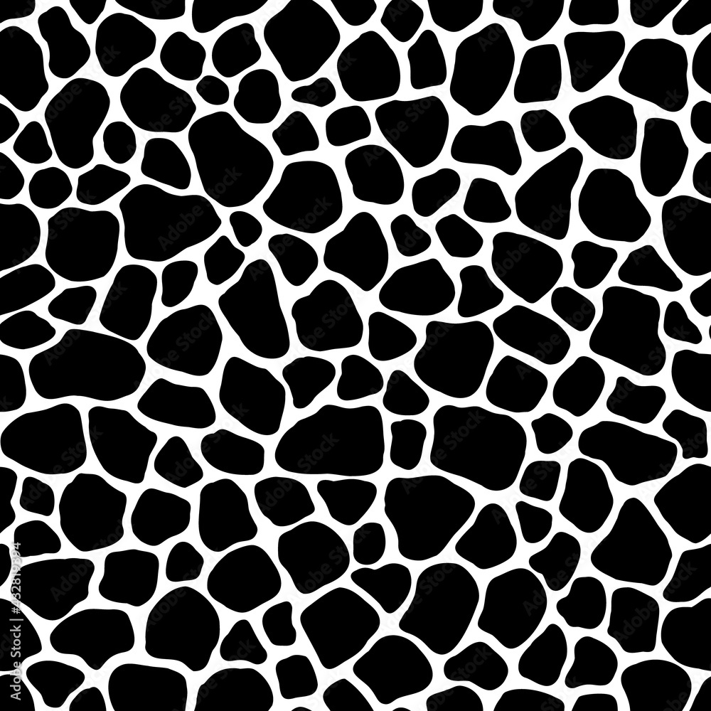Vector seamless animalistic pattern. Freehand abstract illustration of giraffe skin print. Vector seamless animalistic pattern. Freehand abstract illustration of giraffe skin print.
