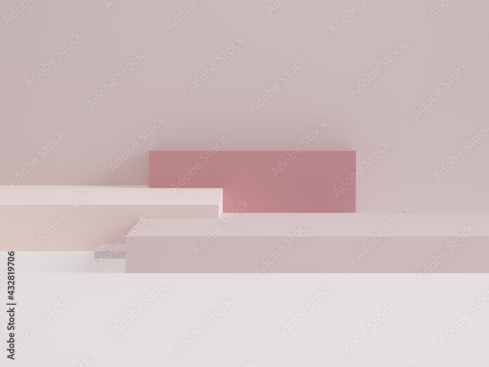 3D background red rendering with small podium and minimal cube elements in different shades of red, abstract background 3d rendering abstract shape. 3D background red rendering with small podium and minimal cube elements in different shades of red, abstract background 3d rendering abstract shape.