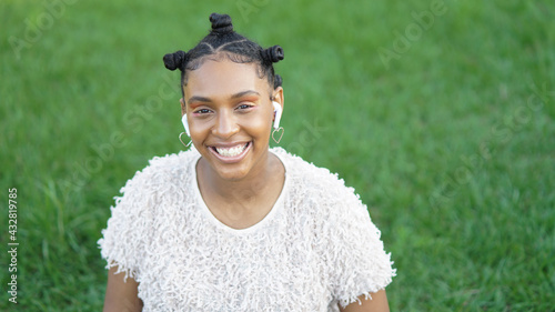 Portrait of Teenager Laughing on Call. 