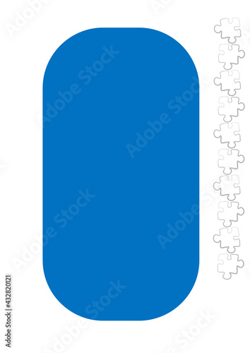 Vertical illustration format A4 - the design of the screen of the phone or tablet for inscriptions and photos