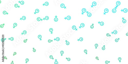 Light Green vector background with woman symbols.