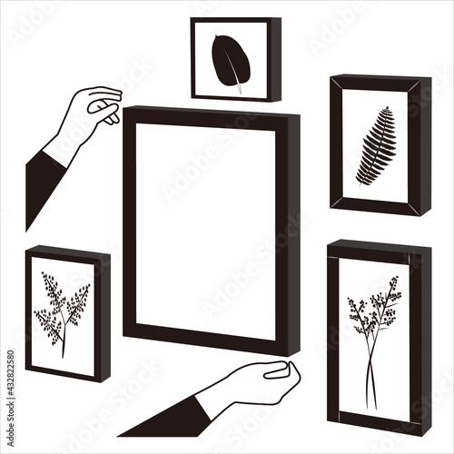 Picture Frame  Hands   Gallery Decoration Message Board   Information Box  Wall  Plant  Leaf