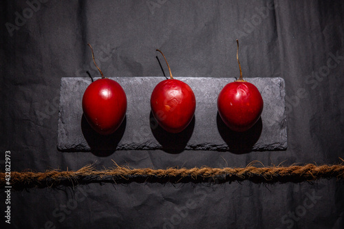 sliced tamarillo still life