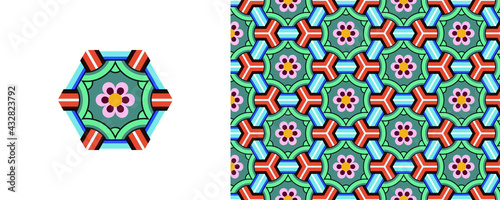 Korean traditional decorative patterns of temples.