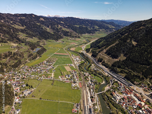 aerial view of the Murtal, Austria