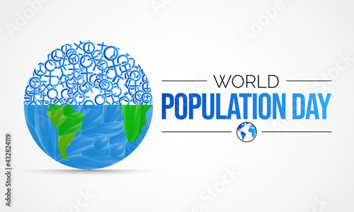 World Population day is observed every year on July 11th, which seeks to raise awareness of global population issues. Vector illustration.