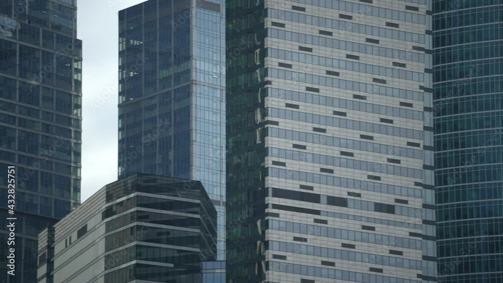 dense development of buildings of a business center in a modern metropolis. close-up dense development of buildings of a business center in a modern metropolis. close-up