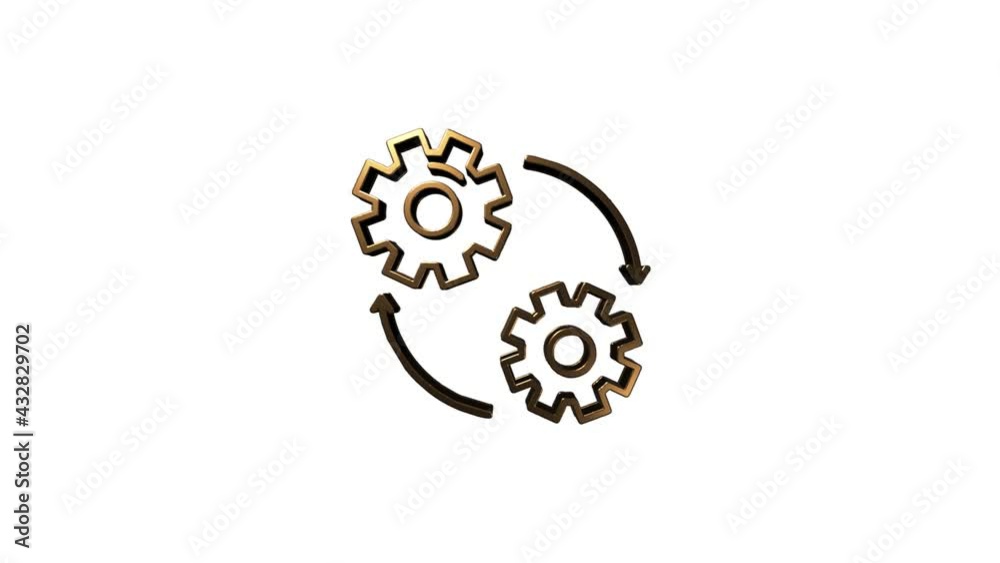 Outline web 3D gold icons. Construction and home repair tools, building. Work safety. Motion graphics.