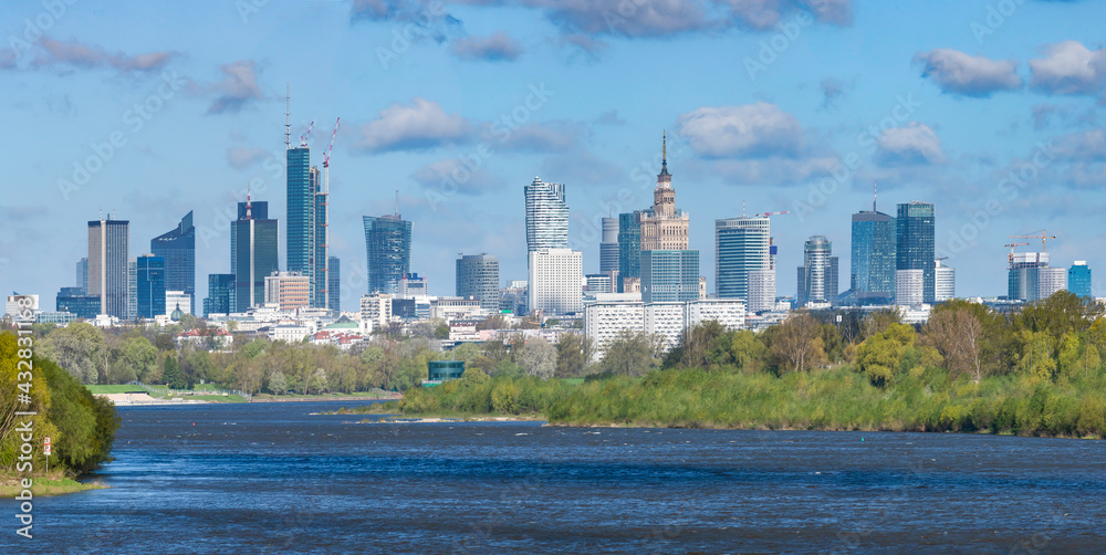 Naklejka premium Warszawa, panorama miasta