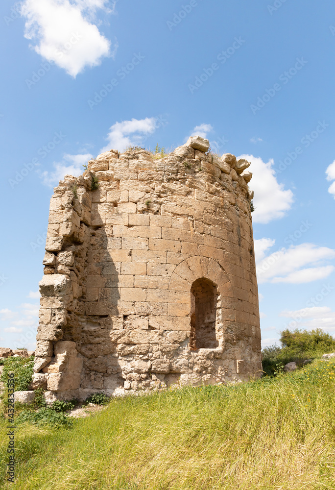 The ruins  of the Byzantine church of St. Anne near the Maresha city in Beit Guvrin, Kiryat Gat, in Israel