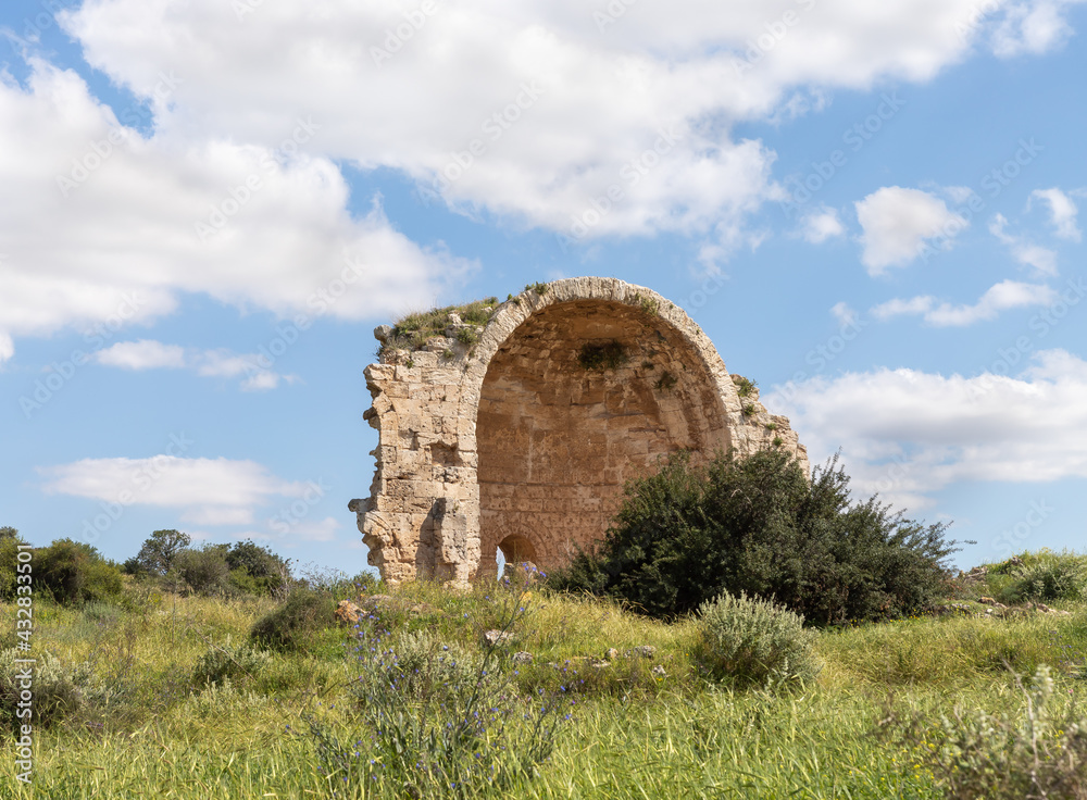 The ruins of the Byzantine church of St. Anne near the Maresha city in Beit Guvrin, Kiryat Gat, in Israel The ruins of the Byzantine church of St. Anne near the Maresha city in Beit Guvrin, Kiryat Gat, in Israel