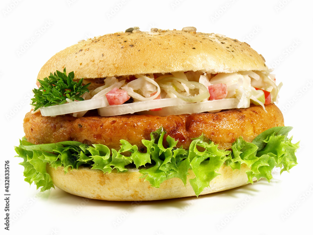 Falafel Hamburger - Fast Food on white Background - Isolated Falafel Hamburger - Fast Food on white Background - Isolated