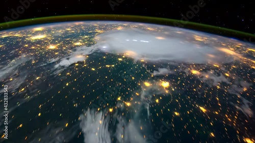Earth Planet Night Scene Space view from International Space Station ISS, Public Domain images from Nasa Time lapse