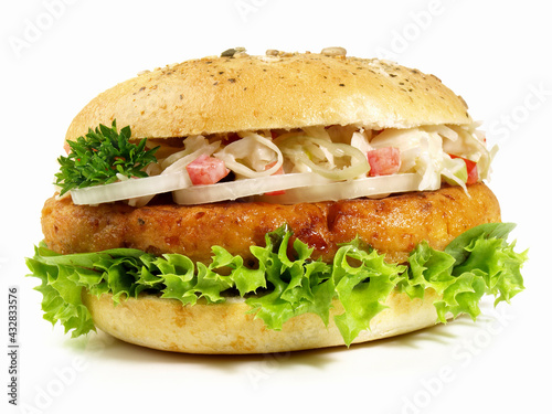Falafel Hamburger - Fast Food on white Background - Isolated