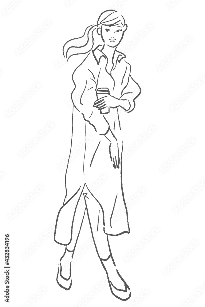 ワンピースを着た女性のイラスト