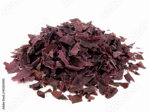 Dried Red Seaweed on white Background - Isolated