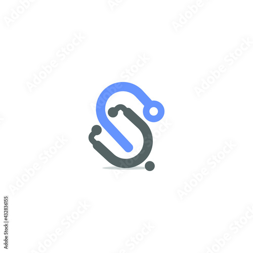 logo design caduceus stethoscope vector