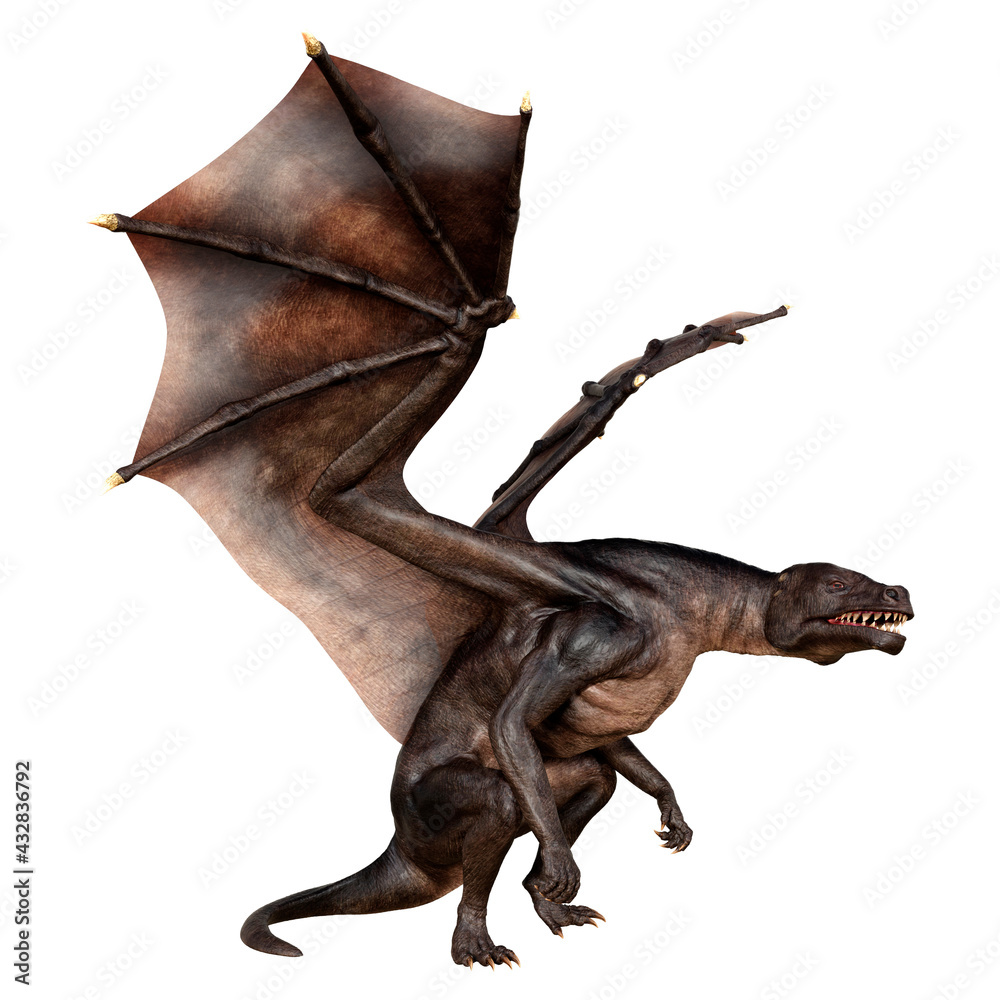 Fototapeta premium 3D Rendering Fairy Tale Dragon on White