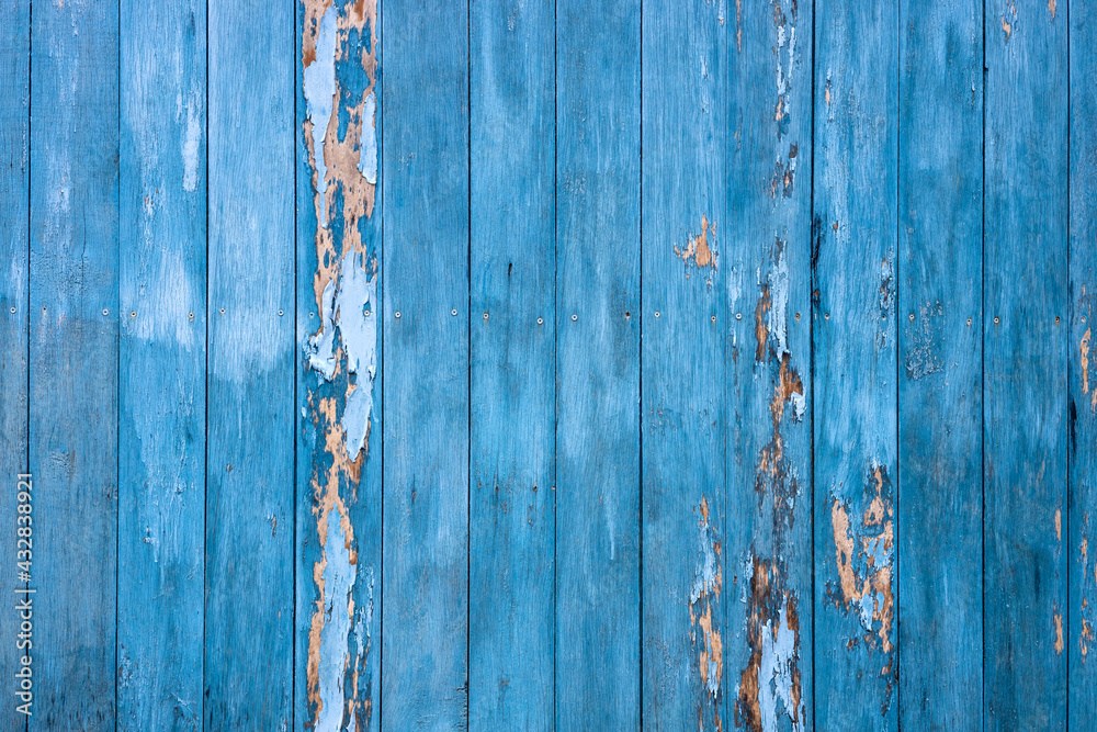 Old blue wood wall background weathered rain till decay. Old blue wood wall background weathered rain till decay.