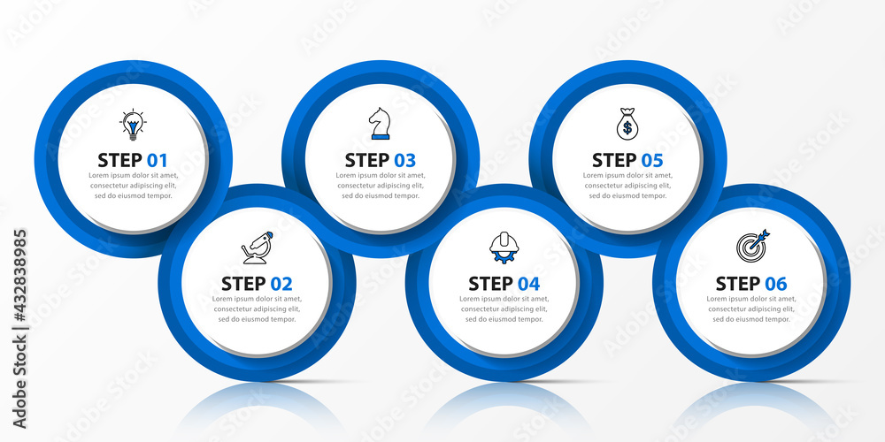 Infographic design template. Creative concept with 6 steps