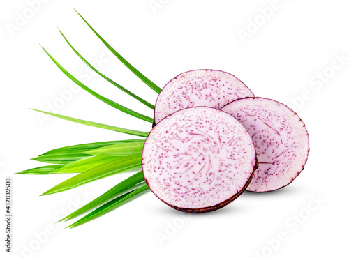 Фотография taro and Pandan isolated on white background