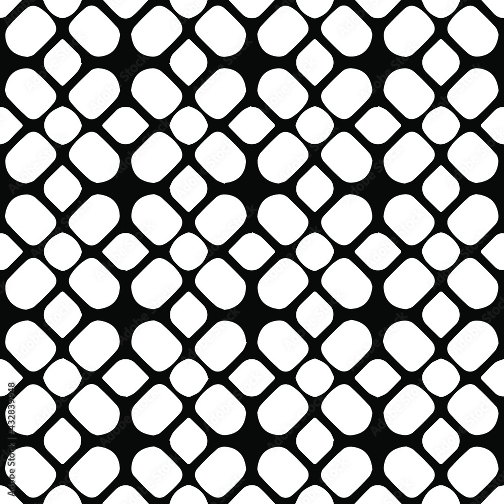 Fototapeta premium Geometric vector pattern with Black and white colors. Seamless abstract ornament for wallpapers and backgrounds.